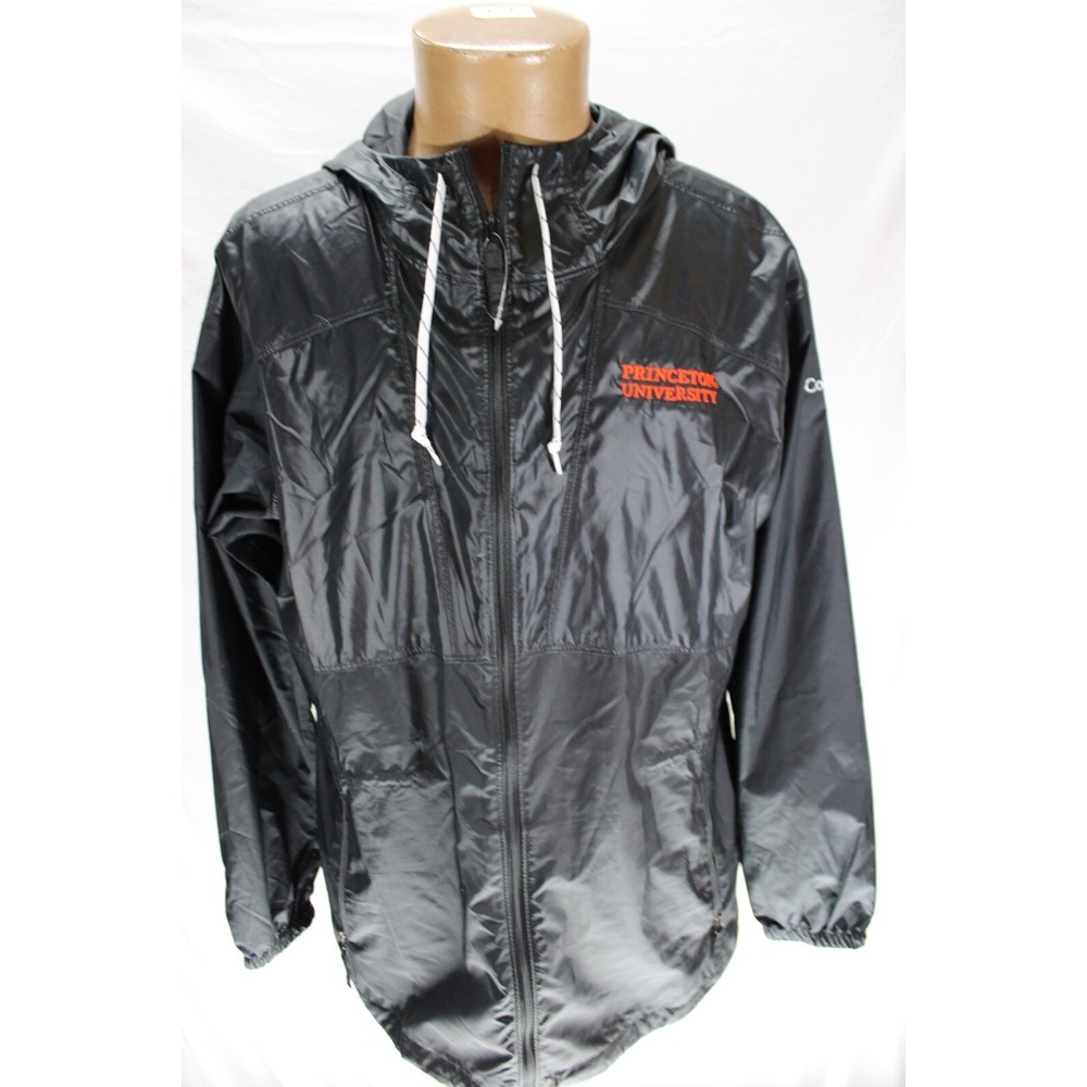 NWOT Columbia Rain Jacket University of Princeton Black Size Large‎ Polyester